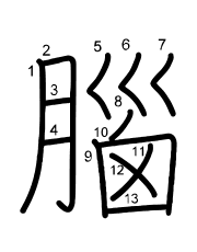 Thứ tự nét chữ 腦
