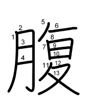 Thứ tự nét chữ 腹