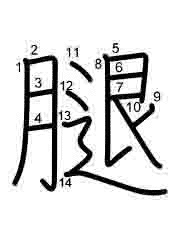 Thứ tự nét chữ 腿