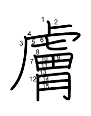 Thứ tự nét chữ 膚