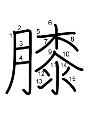 Thứ tự nét chữ 膝