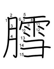 Thứ tự nét chữ 膤