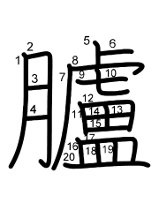 Thứ tự nét chữ 臚