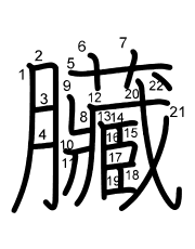 Thứ tự nét chữ 臟