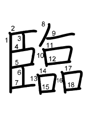 Thứ tự nét chữ 臨