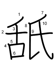 Thứ tự nét chữ 舐