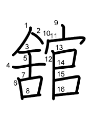 Thứ tự nét chữ 舘