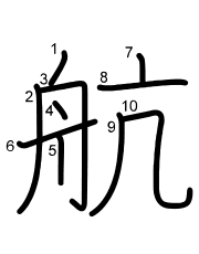Thứ tự nét chữ 航