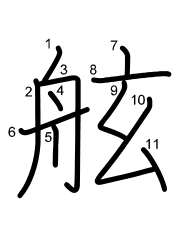 Thứ tự nét chữ 舷