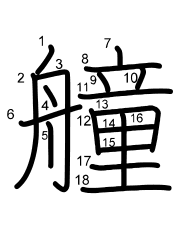 Thứ tự nét chữ 艟