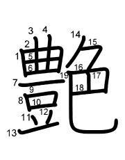 Thứ tự nét chữ 艶