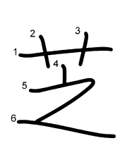 Thứ tự nét chữ 芝