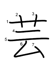 Thứ tự nét chữ 芸
