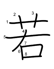 Thứ tự nét chữ 若