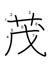 Thứ tự nét chữ 茂