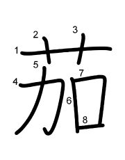 Thứ tự nét chữ 茄