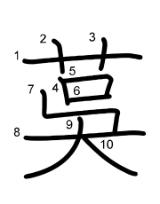 Thứ tự nét chữ 茣