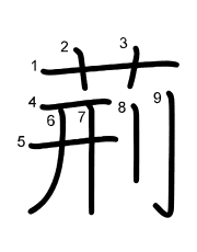 Thứ tự nét chữ 荊