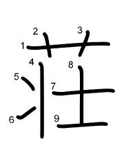 Thứ tự nét chữ 荘