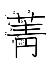 Thứ tự nét chữ 菁
