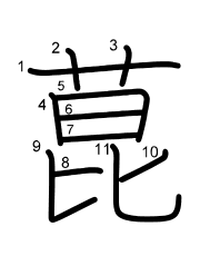 Thứ tự nét chữ 菎