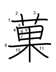 Thứ tự nét chữ 菓