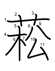 Thứ tự nét chữ 菘