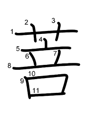 Thứ tự nét chữ 菩