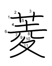 Thứ tự nét chữ 菱