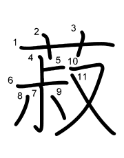 Thứ tự nét chữ 菽