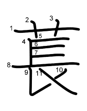 Thứ tự nét chữ 萇