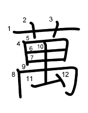 Thứ tự nét chữ 萬