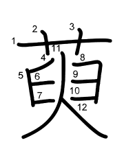 Thứ tự nét chữ 萸