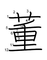Thứ tự nét chữ 董