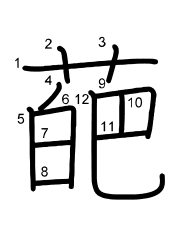 Thứ tự nét chữ 葩
