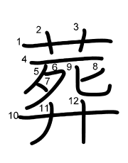 Thứ tự nét chữ 葬