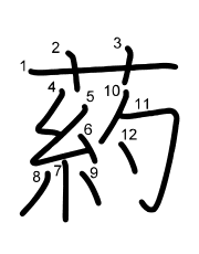 Thứ tự nét chữ 葯