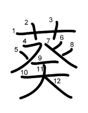 Thứ tự nét chữ 葵