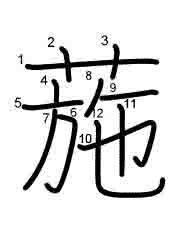 Thứ tự nét chữ 葹