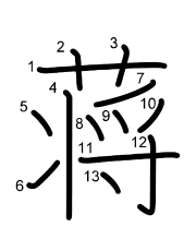 Thứ tự nét chữ 蒋