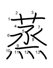 Thứ tự nét chữ 蒸
