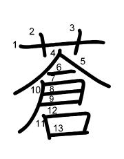 Thứ tự nét chữ 蒼