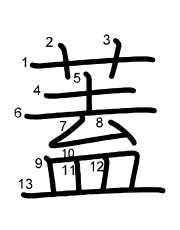 Thứ tự nét chữ 蓋