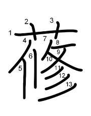 Thứ tự nét chữ 蓚