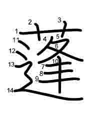 Thứ tự nét chữ 蓬
