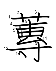 Thứ tự nét chữ 蓴