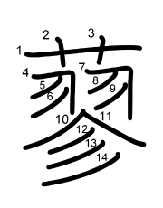 Thứ tự nét chữ 蓼