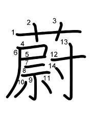 Thứ tự nét chữ 蔚
