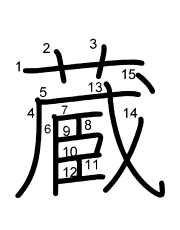Thứ tự nét chữ 蔵