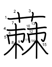 Thứ tự nét chữ 蕀